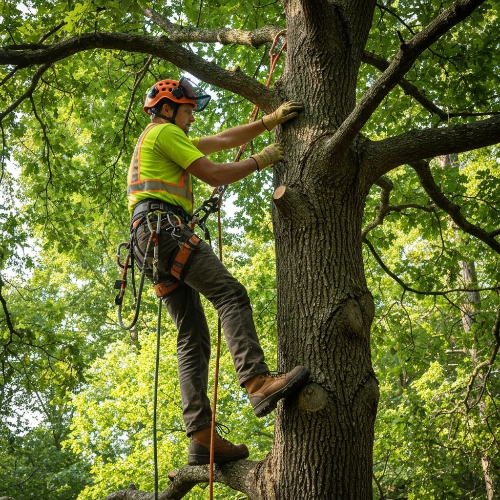 Professional arborist at work